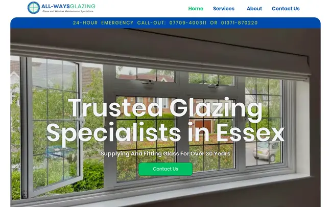 All-ways Glazing website screen shot