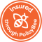 PolicyBee badge, orange circle